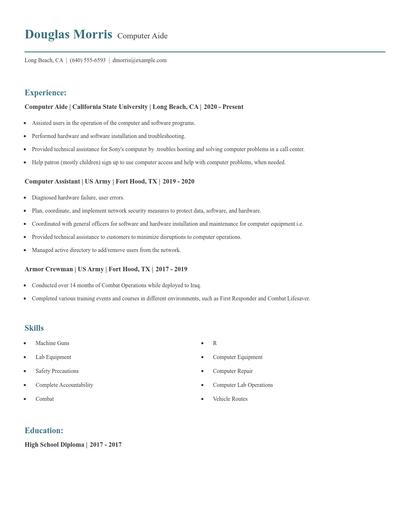 Computer Aide Resume