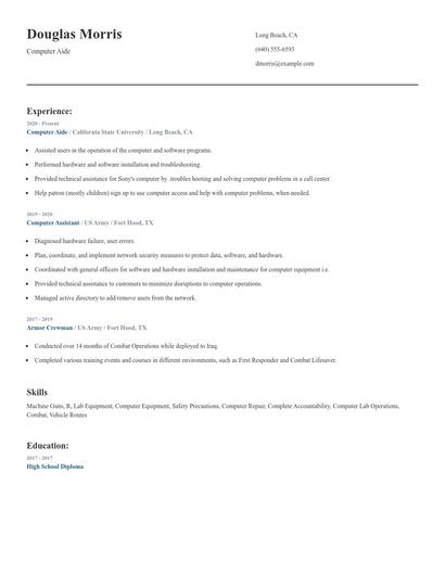 Computer Aide Resume
