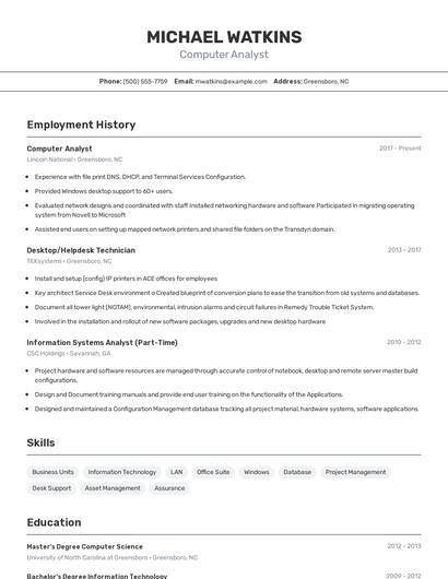 Resume example 2
