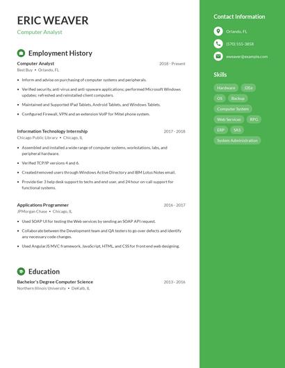 Resume example 5