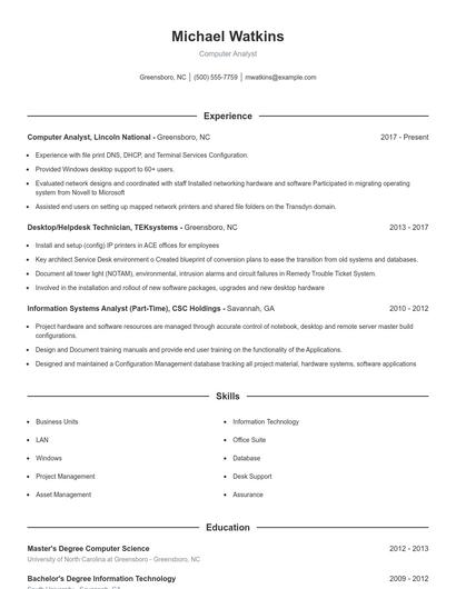 Resume example 1