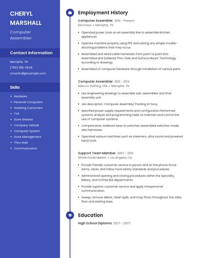 Computer Assembler Resume