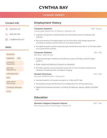 Resume example 3