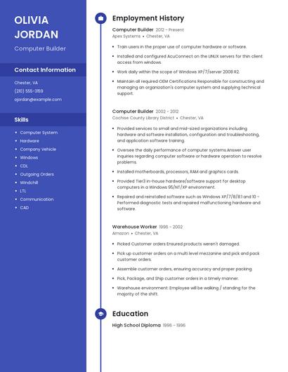 Computer Builder Resume