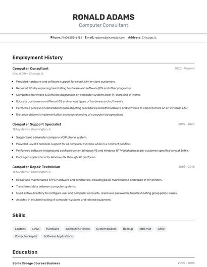 Resume example 2