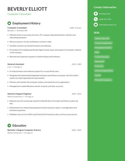 Resume example 5