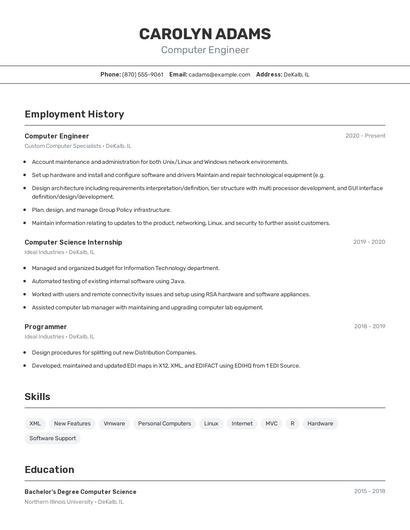 Resume example 2