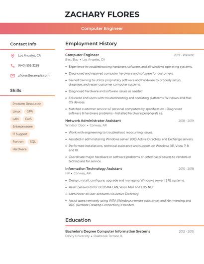 Resume example 3