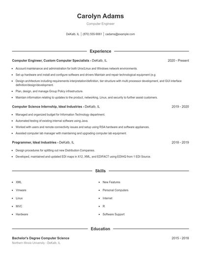 Resume example 1