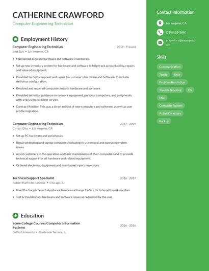 Resume example 5