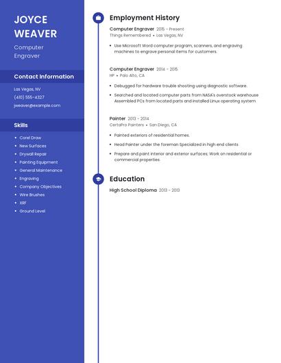 Computer Engraver Resume