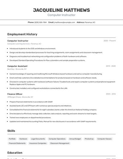 Resume example 2
