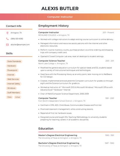 Resume example 3