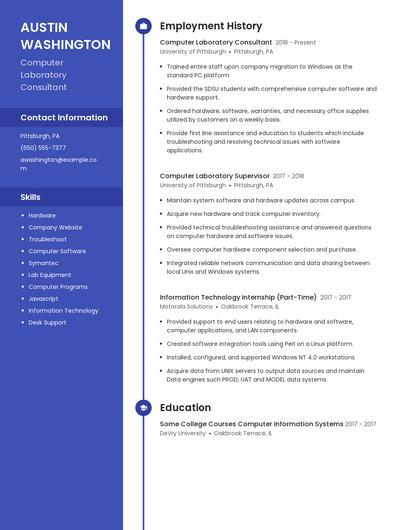 Computer Laboratory Consultant Resume