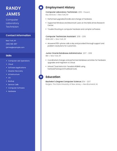 Computer Laboratory Technician Resume