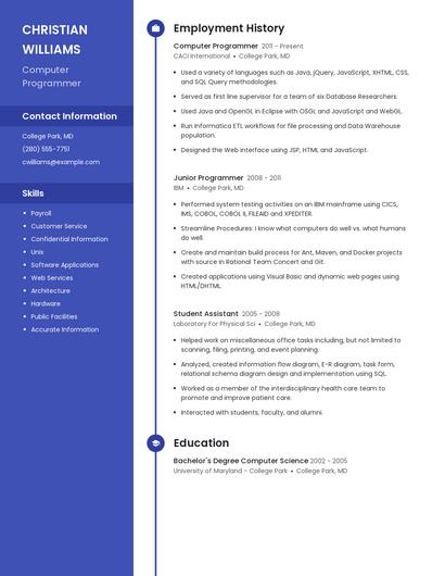 Computer Programmer Resume