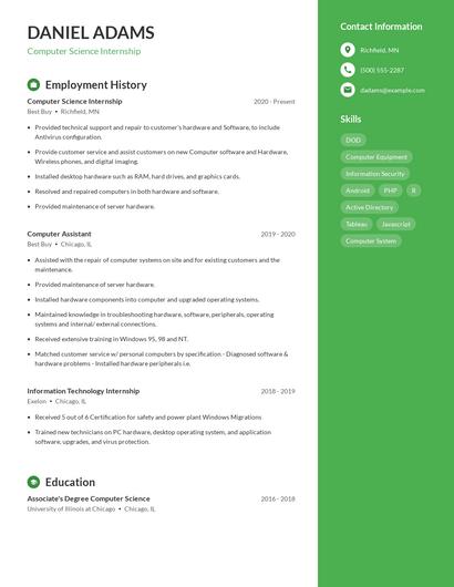 Resume example 5