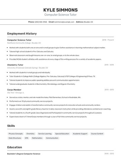Resume example 2