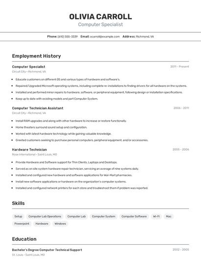 Resume example 2