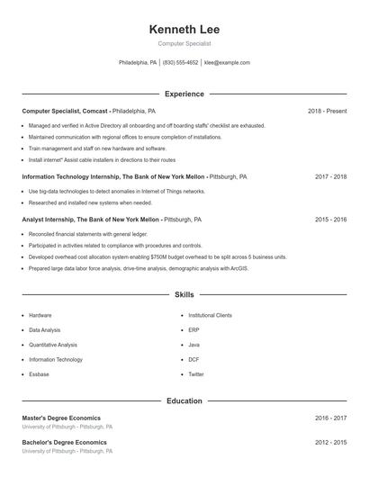 Resume example 1
