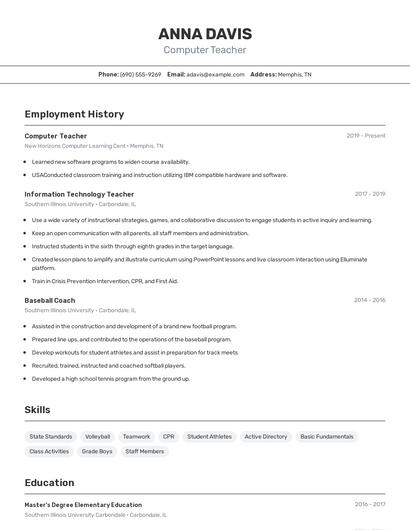 Resume example 2