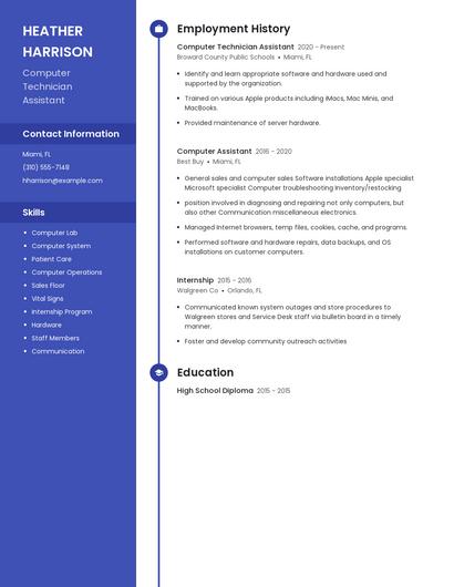 Computer Technician Assistant Resume