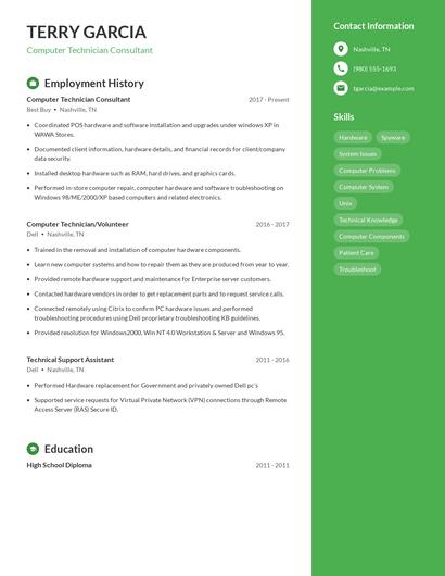 Computer Technician Consultant Resume