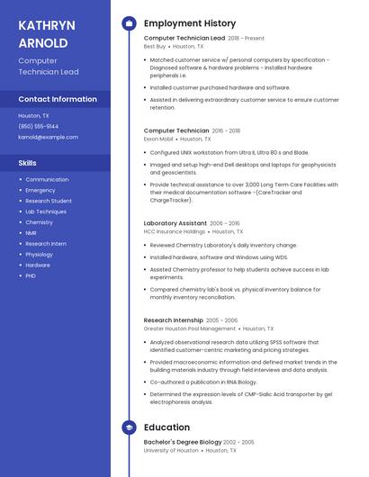 Computer Technician Lead Resume