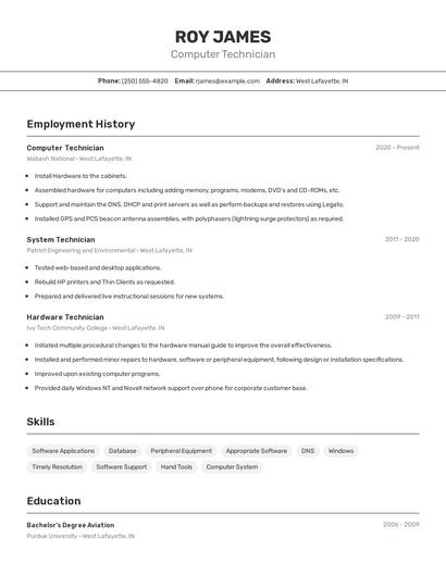 Resume example 2