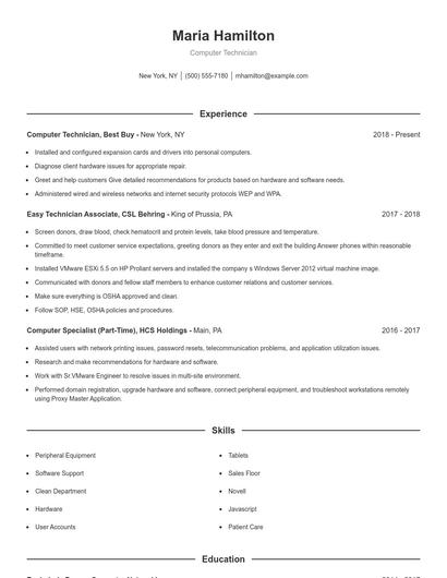 Resume example 1