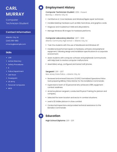 Computer Technician Student Resume