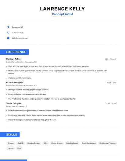 Concept Artist Resume