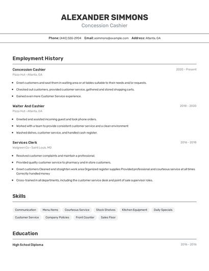 Resume example 2