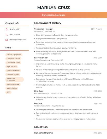 Resume example 3