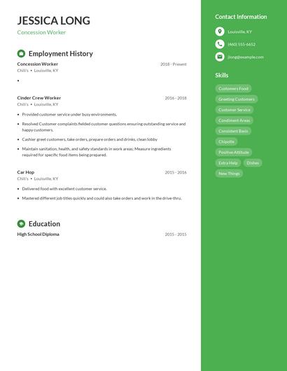Resume example 5