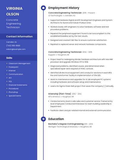 Concrete Engineering Technician Resume