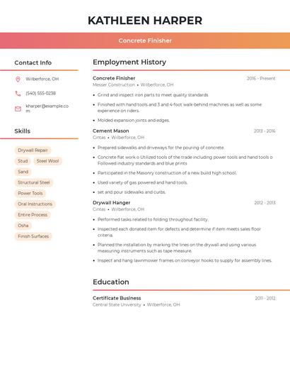 Resume example 3