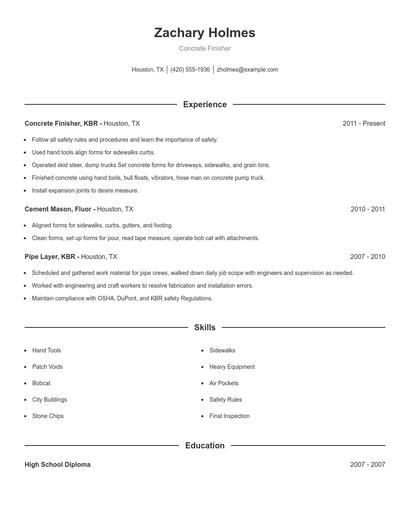 Resume example 1