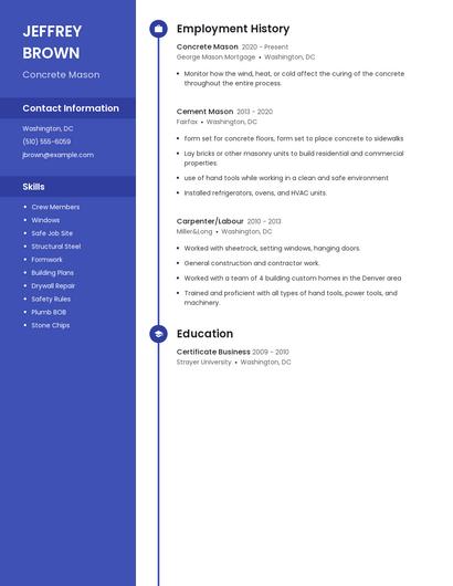 Concrete Mason Resume