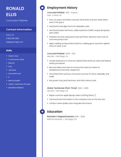 Concrete Polisher Resume