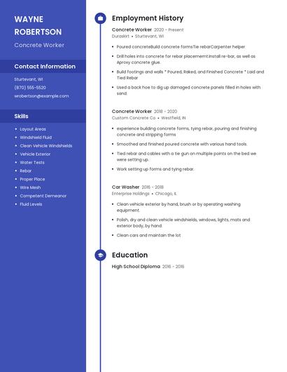 Concrete Worker Resume