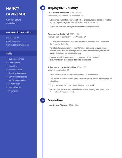 Conference Assistant Resume