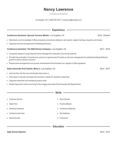 Resume example 1