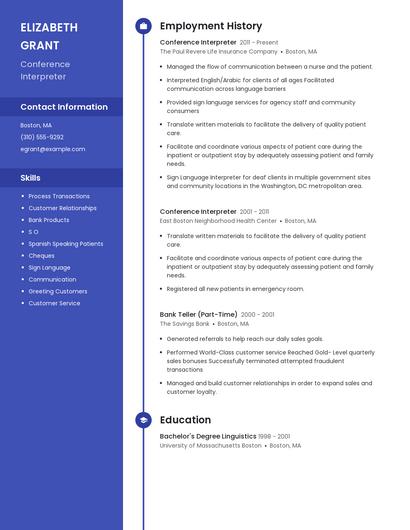 Conference Interpreter Resume