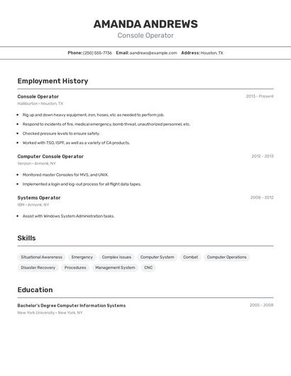 Resume example 2