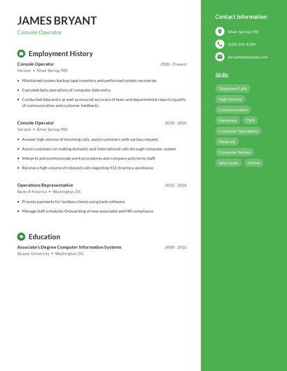 Resume example 5