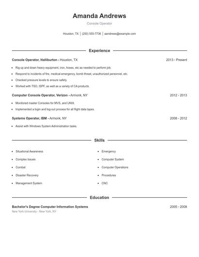 Resume example 1