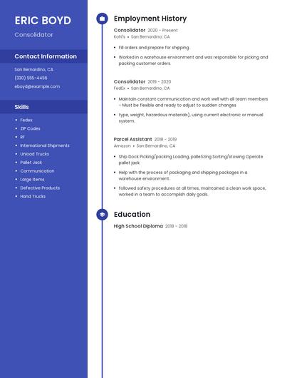 Consolidator Resume