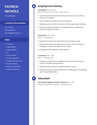 Constable Resume