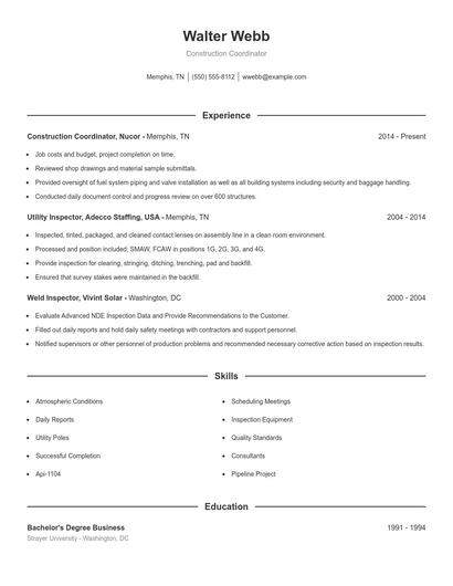 Resume example 1